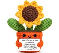 Regalos inspiradores de graduación para mujeres, pequeños recordatorios de cumpleaños, apoyo emocional, alivio del estrés, ganchillo, girasol, regalo de graduación para estudiantes universitarios