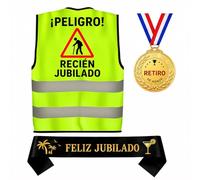 Regalos Jubilacion para Hombree, Regalo Jubilacion Hombre Regalos Originales para Hombree, Regalo Hombre con Chaleco Divertido, Banda Feliz Jubilacion y Medalla para Fiesta de Jubilacion Hhombre
