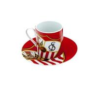 REGALOS LLUNA Set 4 tazas 7.5 cm. Sevilla Fútbol Club caja estuche escudo