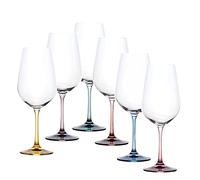 REGALOS LLUNA Set 6 copas vino modelo SPECTRUM 25 cm. cristal colores 55 cl. transparentes colores variados