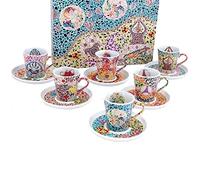 REGALOS LLUNA Set 6 tazas pequeñas modelo ELEMENTOS mosaico colores teselas