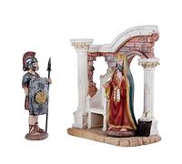 REGALOS LLUNA Set Figuras Rey Herodes Guardia y Castillo Nacimiento Imagen Resina peana