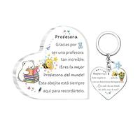 Regalos Mamá Papá Placa Acrílica Llavero Set de 2 Día Madre Navidad Abuela Abuelo Día del Padre Cumpleaños Apreciación Madrina Tía Tío Abeja Mujeres Hombres Llavero Recuerdos Día Maestro (Profesor)
