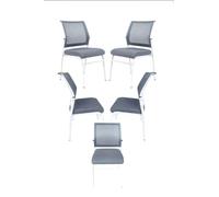 Regalos Miguel - Pack 5 Sillas Confidente Briza - Blanco | Máxima Ergonomía - Ideal para Escritorio y Gaming