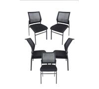 Regalos Miguel - Pack 5 Sillas Confidente Briza - Negro | Máxima Ergonomía - Ideal para Escritorio y Gaming