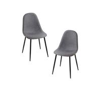 Regalos Miguel - Packs Sillas Comedor - Pack 2 Sillas Black Teok Tela - Gris Oscuro