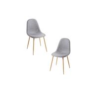 Regalos Miguel - Packs Sillas Comedor - Pack 2 Sillas Teok Tela - Gris Claro