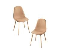 Regalos Miguel - Packs Sillas Comedor - Pack 2 Sillas Teok Tela - Marrón Arena