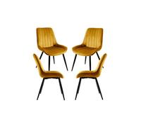 Regalos Miguel - Packs Sillas Comedor - Pack 4 Sillas Lene Terciopelo - Mostaza