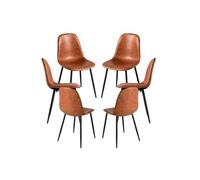 Regalos Miguel - Packs Sillas Comedor - Pack 6 Sillas Teok Polipiel - Camel Vintage Teok - Envío Desde España