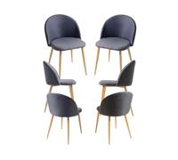 RegalosMiguel Pack 6 Sillas Vint Tela - Gris claro
