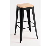 Regalos Miguel - Packs Taburetes Altos - Pack 2 Taburetes Torix Altos Madera Natural - Negro