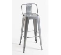 Regalos Miguel Taburetes Altos Torix con Respaldo Pack de 2 Gris metalizado