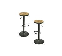 Regalos Miguel - Packs Taburetes Altos - Pack 2 Taburetes Vikin Asiento Madera - Negro