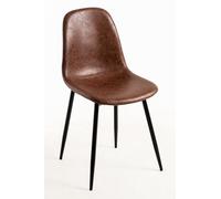 Regalos Miguel - Sillas Comedor - Silla Black Teok Polipiel Vintage - Café Vintage