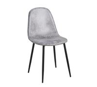 Regalos Miguel - Sillas Comedor - Silla Black Teok Polipiel Vintage - Gris Claro