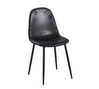 Regalos Miguel - Sillas Comedor - Silla Black Teok Polipiel Vintage - Negro