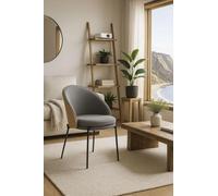 Regalos Miguel - Sillas Comedor - Silla Mos Tela Gris con Respaldo Tapizado en Madera