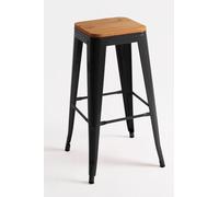 Regalos Miguel - Taburetes Altos - Taburete Torix Alto Madera Natural - Negro