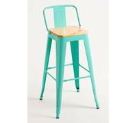 Regalos Miguel Taburete verde menta industrial,vintage en madera