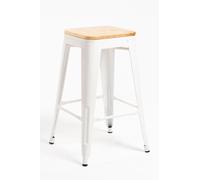 Regalos Miguel - Taburetes Bajos - Taburete Torix Bajo Madera Natural - Blanco