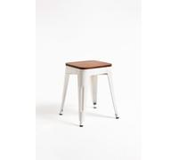 Regalos Miguel - Taburetes Pequeños - Taburete Torix Pequeño Madera Natural - Blanco