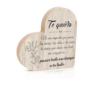 Regalos Mujer Placa Corazón de Madera 2 cm Grosor Regalo Navidad Pareja Regalos para Parejas Regalo para Novio para Novia Ideas Parejas Aniversario Pareja San Valentin