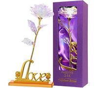 Regalos Navidad Originales Rosa Eterna 24K Regalos Originales para Mujer Rosa 24K Chapadas en Oro con Soporte Regalo Navidad Mujer Regalo Madre Abuela Amiga Hermana Suegra Cumpleaños Aniversario Boda