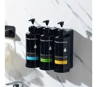 Regalos Navideños, Dispensador Manual de Jabón para Pared Sin Clavos, Montaje en Pared para Hotel, Baño, Cocina, Dispensador de Gel de Ducha Manual, Champú, 300 ml