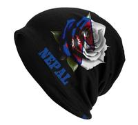 Regalos Originales Gorra Calavera Bandera Rosa De Nepal Gorros De Punto Moderno Slouch Beanie para Esquí, Moto, Andar En Bicicleta