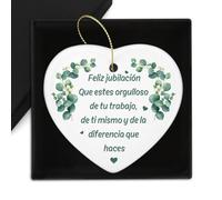 Regalos Originales para Jubilación - Tarjeta y Adornos de Cerámica para Árbol de Navidad - Regalo para Hombre, Mujer, Jefes, Amigos, Profesor, Maestra Jubilado