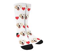 Regalos originales para mujer hombre - Calcetines personalizados con fotos caras Regalo personalizado cosas regalar novio novia pareja cumpleaños bodas aniversario madre padre amiga (Amor perruno)