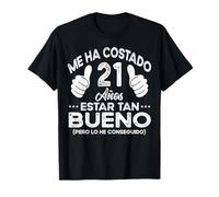 Regalos Originales para Mujer Hombre Chico Chica 21 Cumpleaños Regalo Años Divertido Decoración Vintage 2001 Camiseta Unisex-adultos Unisex S Manga Corta T-Shirt Camisa Negra Talla S