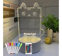 Regalos Originales Para Mujer, Lampara Mesita Noche Niña, Luz Presença Bebe Infantil, Regalo de Madre Cumpleaños Parejas Aniversario Bebes Recien Nacidos Diy Tableta De Escritura Regalo (gato)