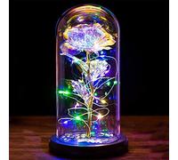 Regalos Originales para Mujer Rosa Eterna Regalo Cumpleaños Mujer Rosa Bella y Bestia con Luz LED en Cúpula de Cristal Regalo Amiga Madre Novia Abuela Hermana Aniversario Boda Navidad San Valentin