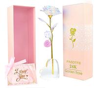 Regalos Originales para Mujer Rosa Eterna Regalos Navidad Originales Rosa 24K Chapadas en Oro con Luz LED Regalo Cumpleaños Mujer Regalo Madre Abuela Amiga Novia Pareja Hermana Suegra Aniversario Boda