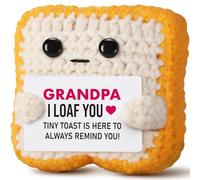 Regalos para abuelo de parte de nieta, nieto. Divertidas tostadas de ganchillo "I Loaf You". Regalo único para el día del padre, cumpleaños, regalo de Navidad para abuelo, papá, pops, bonito recuerdo