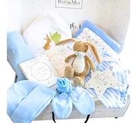 Regalos para bebé recién nacido Let The Adventure Begin 11 piezas para bebé nuevo bebé bebé Essentials ropa, calcetines, juguete, placa, tarjetas de momento para bebé Baby Shower Presente mamá para