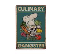Regalos para chefs, regalos para entusiastas de la cocina, divertido letrero de estaño, letrero de metal vintage retro para el hogar, bar, decoración de pared, póster de metal de 8 x 12 pulgadas