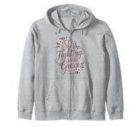 Regalos para el Cuidado del cáncer de Mama Fighting with Grace Sudadera con Capucha