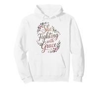 Regalos para el Cuidado del cáncer de Mama Fighting with Grace Sudadera con Capucha