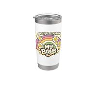 Regalos para el día de la madre Life Is Better With My Boys Boy Mom Vaso térmico de acero inoxidable de doble pared