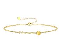 Regalos para el día de la madre para hija y mamá, pulseras de piedra natal para mujeres, regalos de cumpleaños para adolescentes, pulsera con inicial de la A a la Z, pulsera delicada de la A a la Z