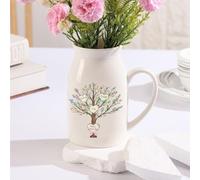 Regalos para el Día de la Madre para Mamá Abuela Jarrón de Cerámica Personalizado con Nombre Regalos para Mamá y Abuela Jarrón Blanco para Flores Decoración Moderna (G)