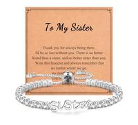 Regalos para el día de la madre para mamá/abuela, pulsera de tenis de circonita cúbica brillante, regalos para mujeres, regalos de cumpleaños para ella, Plata, No es una piedra preciosa