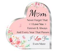 Regalos para el día de la madre para mamá, placa decorativa de acrílico, regalo de cumpleaños de hija e hijo, nunca olvides que te amo mamá