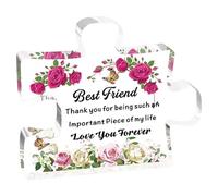 Regalos para el día de la madre para mamá, regalos únicos de cumpleaños para mamá, rompecabezas de bloques acrílicos grabados, pieza de escritorio, adorno para el día de la madre grabado