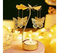 Regalos para el Día de la Madre: portavelas Giratorio, portavelas Giratorio Tipo carrusel para Velas de té, Regalo de cumpleaños Original para Mujeres, mamás, Hermanas, Navidad (Butterfly)