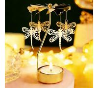 Regalos para el Día de la Madre: portavelas Giratorio, portavelas Giratorio Tipo carrusel para Velas de té, Regalo de cumpleaños Original para Mujeres, mamás, Hermanas, Navidad (Dragonfly)