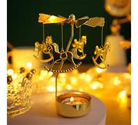 Regalos para el Día de la Madre: portavelas Giratorio, portavelas Giratorio Tipo carrusel para Velas de té, Regalo de cumpleaños Original para Mujeres, mamás, Hermanas, Navidad (Carousel)
